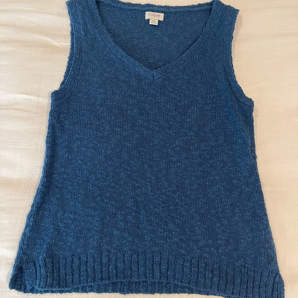 J. Crew Textured Blue Knit Top